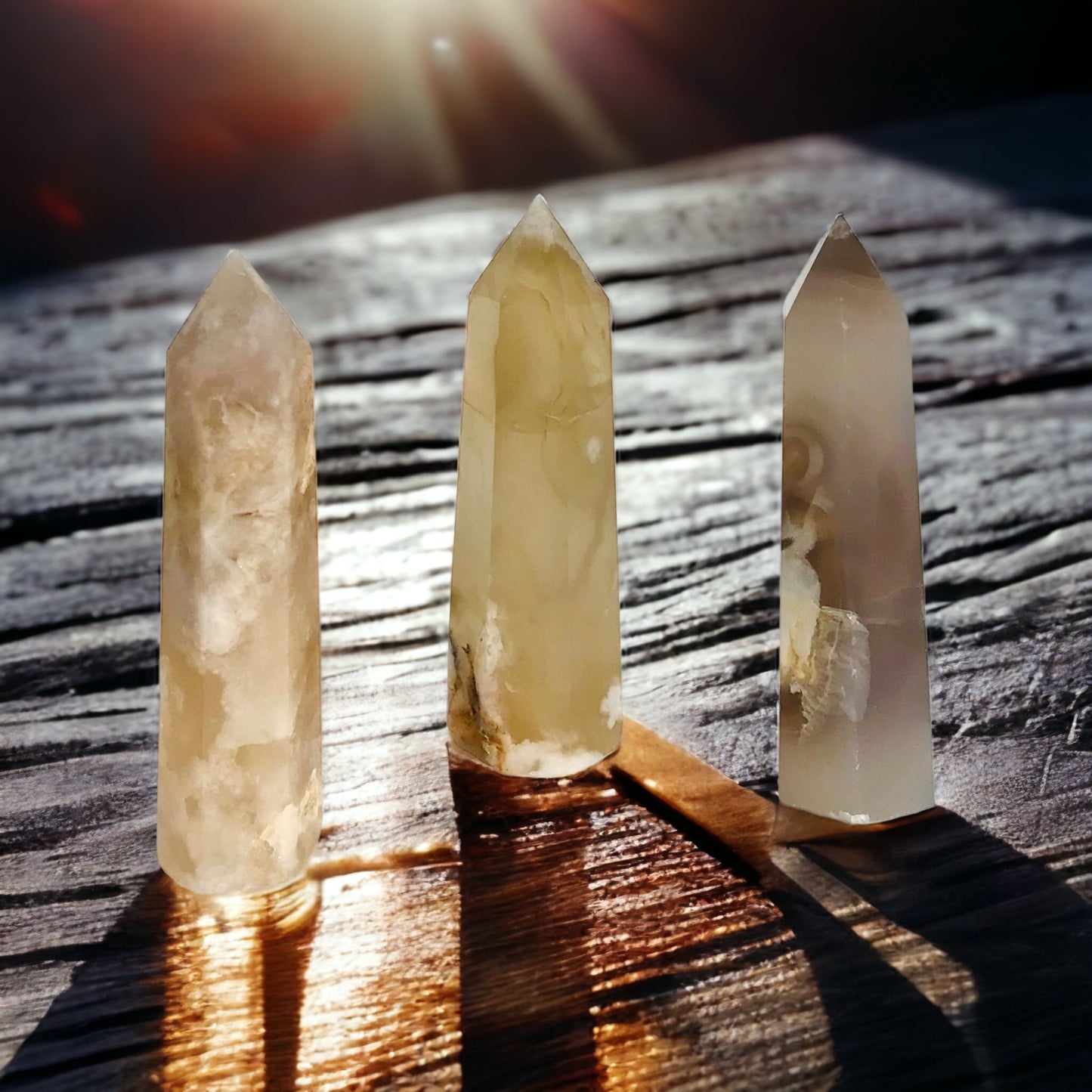 Cherry Blossom Agate Crystal Tower