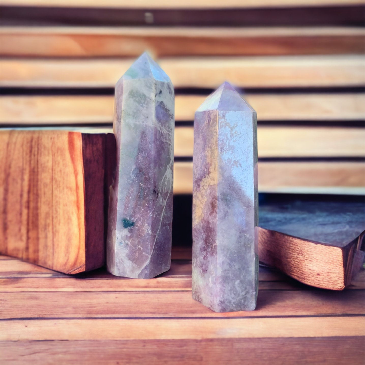 Aura Lepidolite Crystal Tower