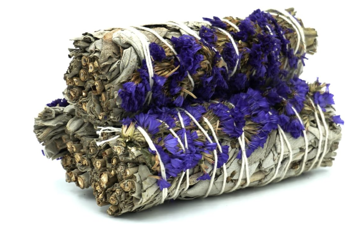 White Sage - Purple/Pink/Yellow Sinuata Flowers Bundles
