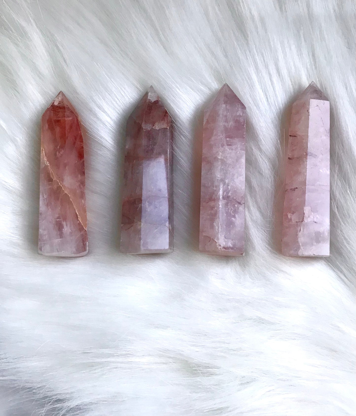 Pink Hematoid Crystal Tower