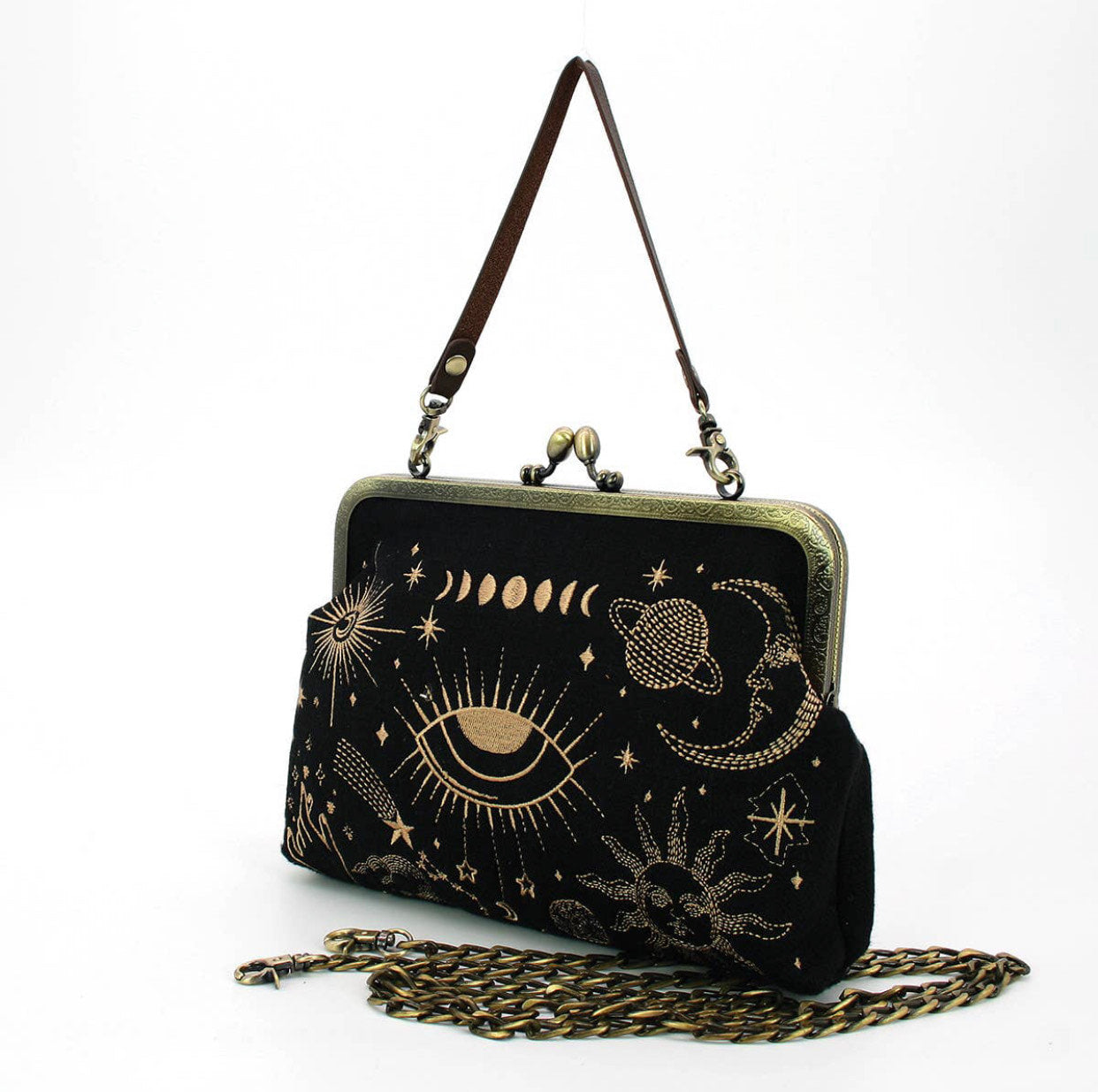Celestial Kisslock Embroidery Bag