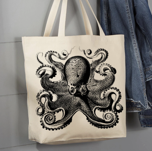 Octopus Ocean Animal Vintage Tote Bag