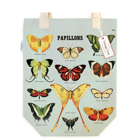 Cavallini Canvas Papillons Butterfly Tote bag