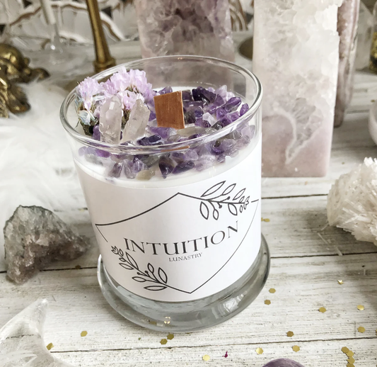 Intuition Amethyst Crystal Candle