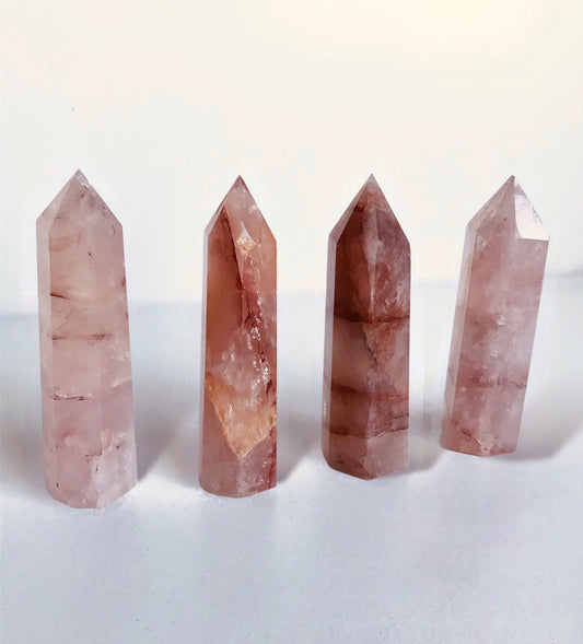 Pink Hematoid Crystal Tower