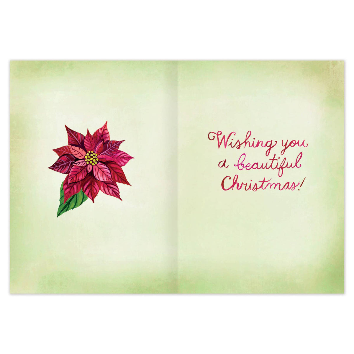 Poinsettia Merry & Bright Holiday Card