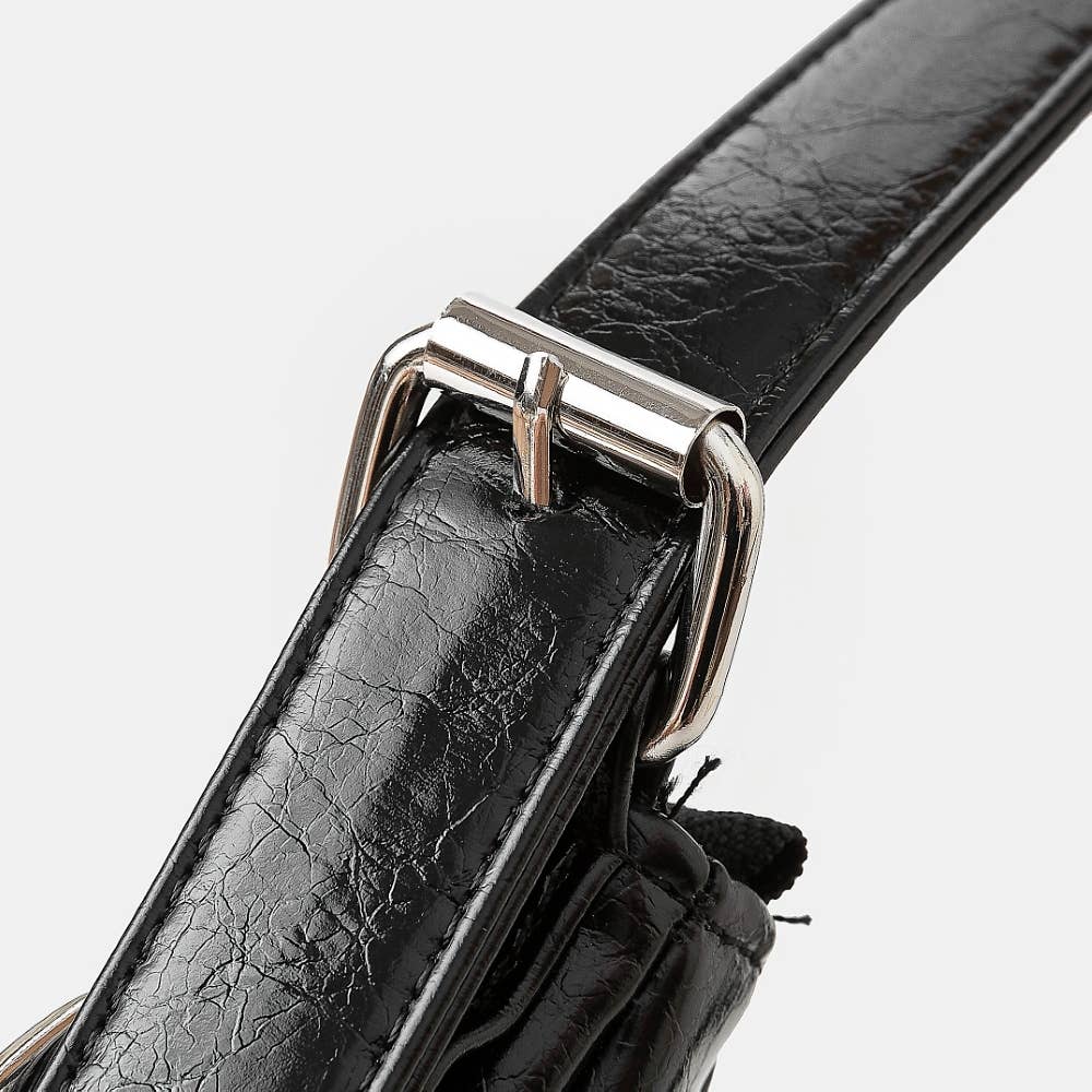 Multi Belt Strap Accent Shoulder Bag