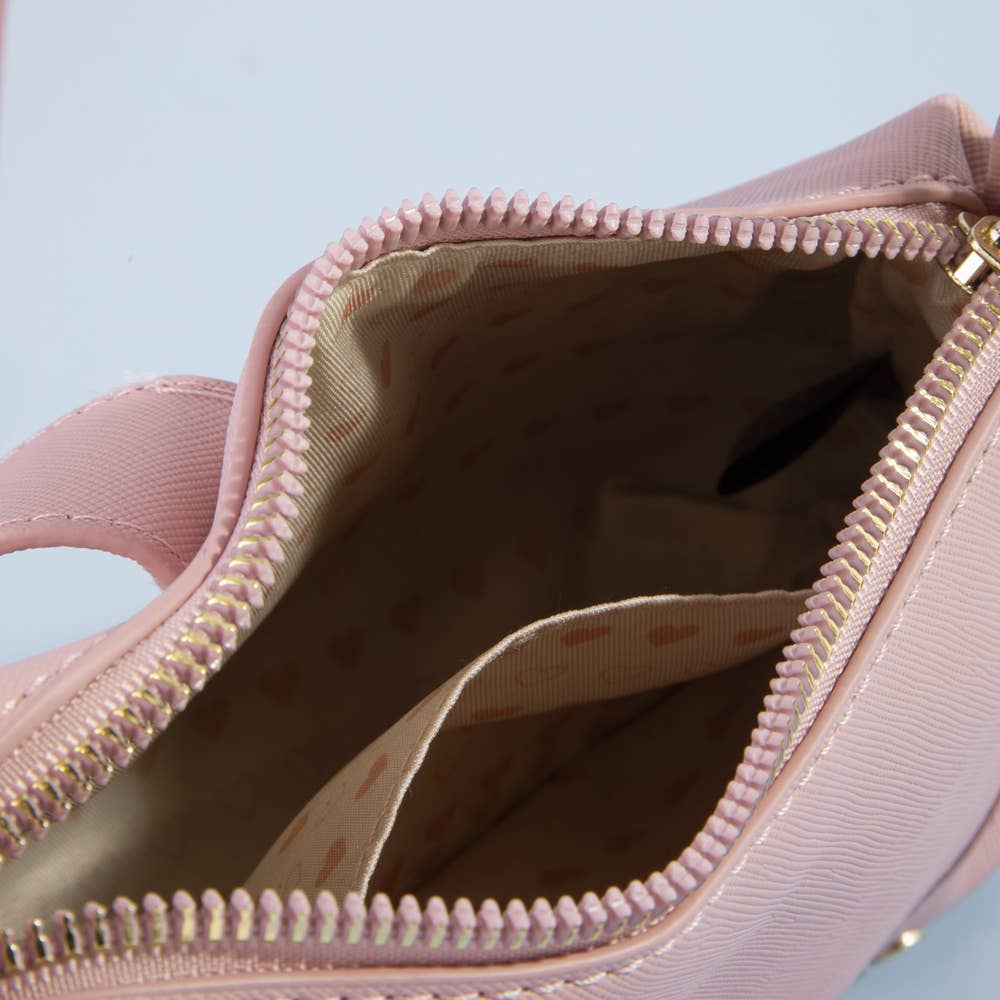 Studded Saffiano Buckle Strap Shoulder Bag