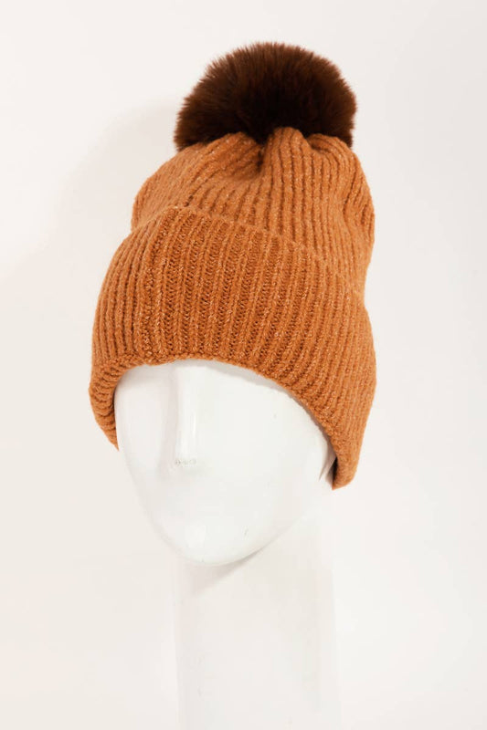 Pom Ribbed Extra Soft Beanie