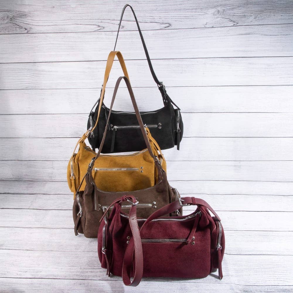 Double Zipper Pocket Rectangle Shoulder Bag