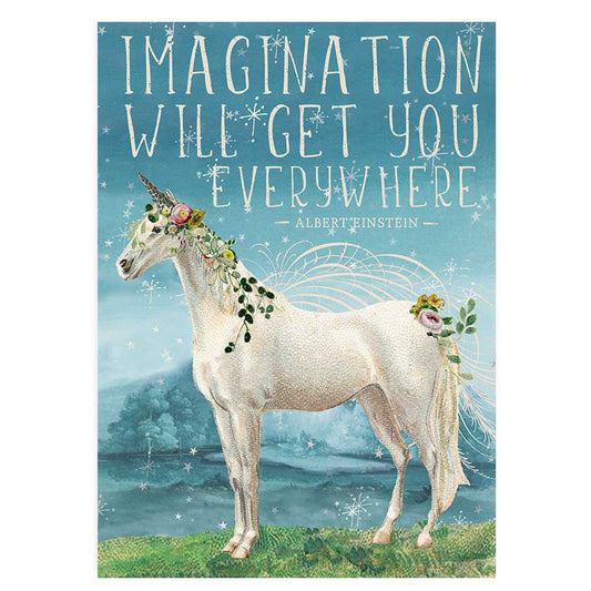 Imagination Unicorn Greeting Post Card