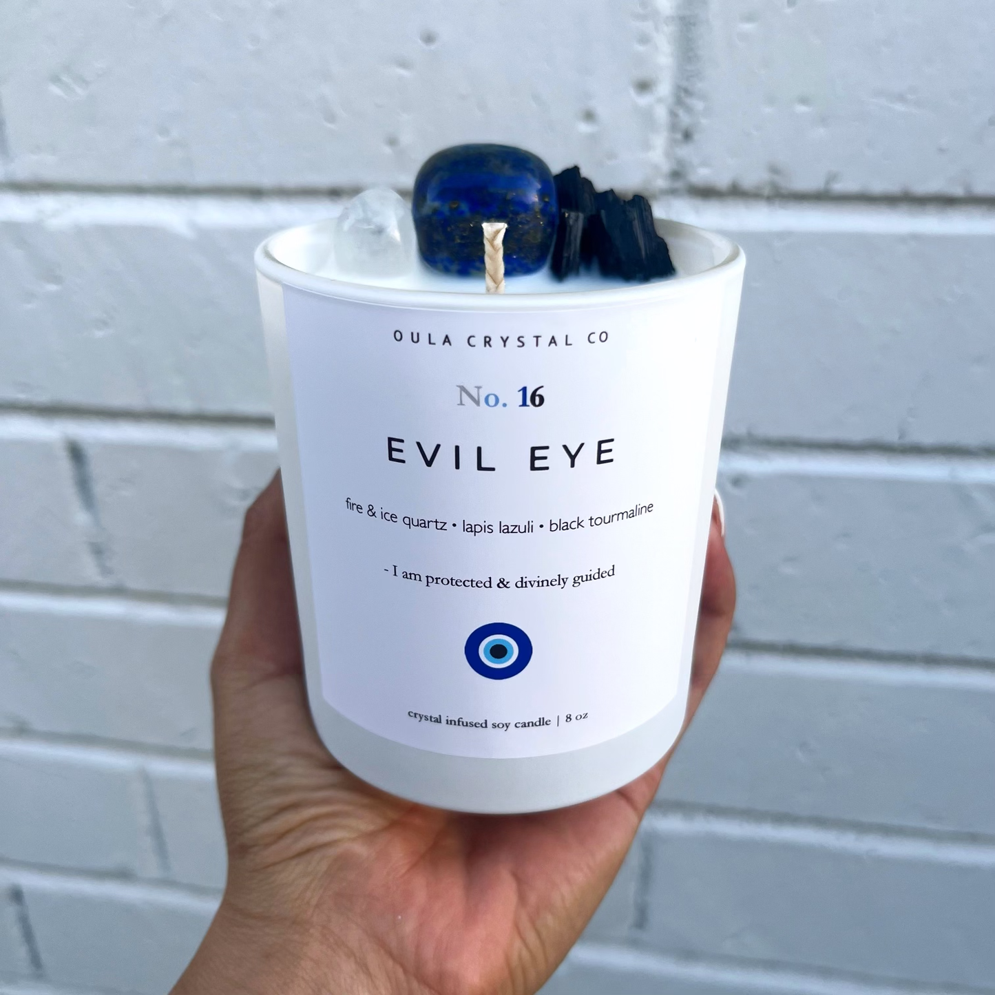 Evil Eye Crystal Infused Candle