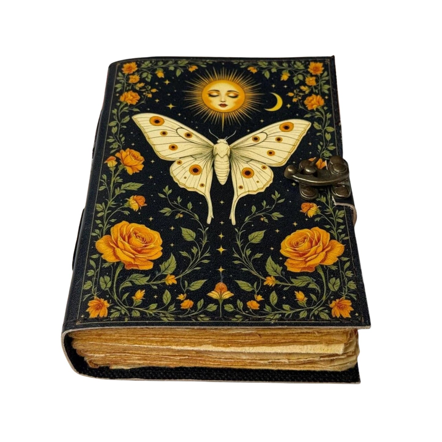Handmade Celtic Leather Journal - Sun & Moth