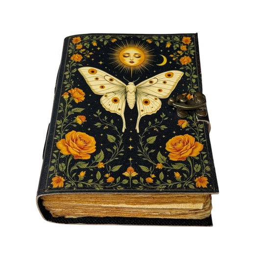 Handmade Celtic Leather Journal - Sun & Moth