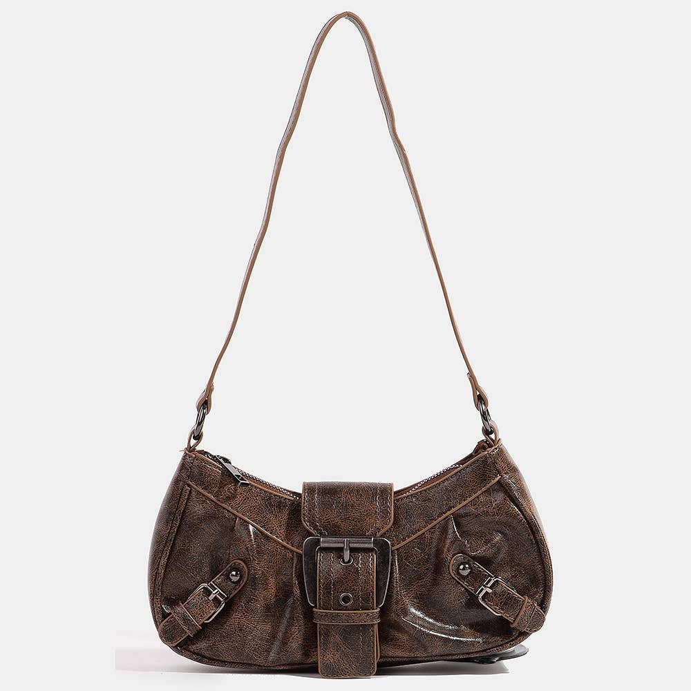 Triple Belt Faux Leather Hand Bag