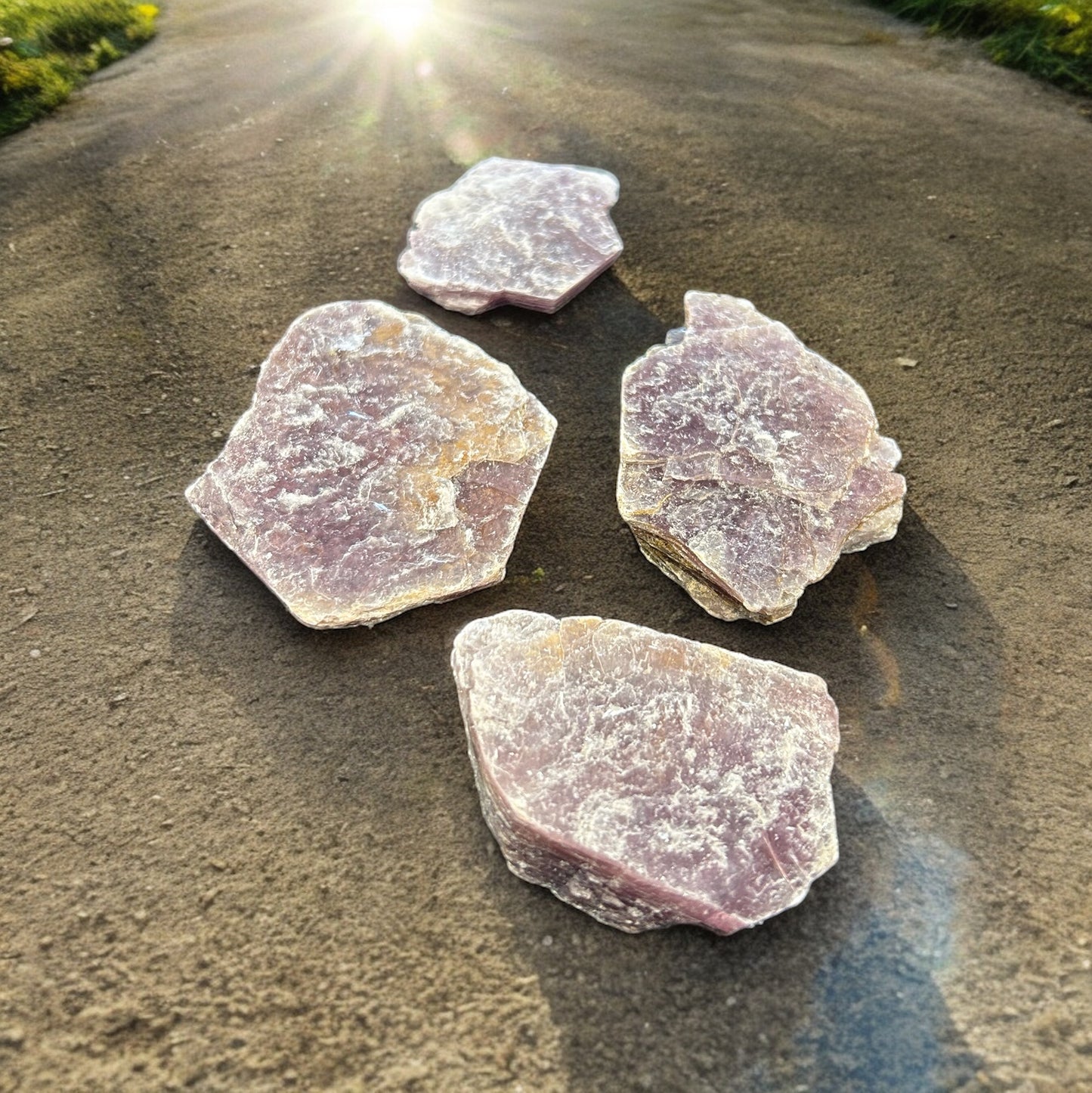 Lepidolite Raw Slice Crystal Tumble