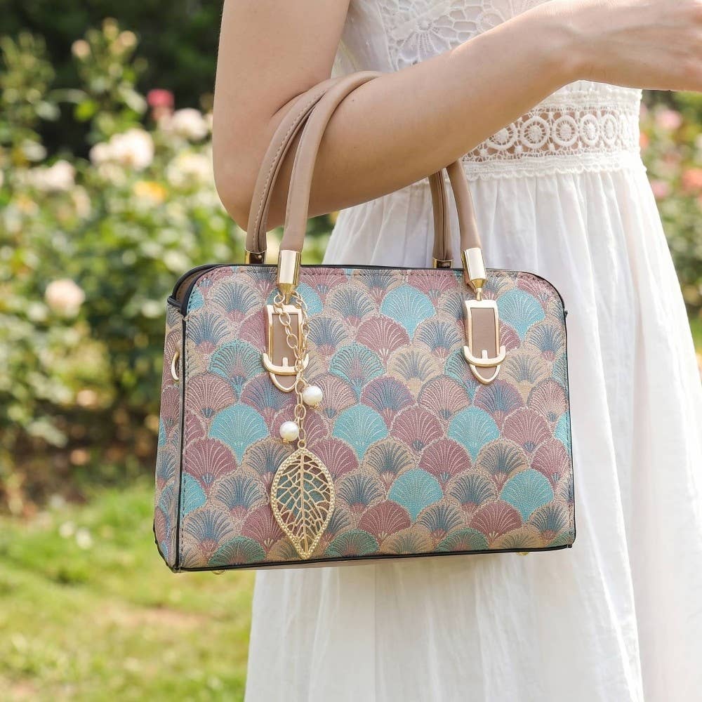Peacock Top Handle Satchel Bag