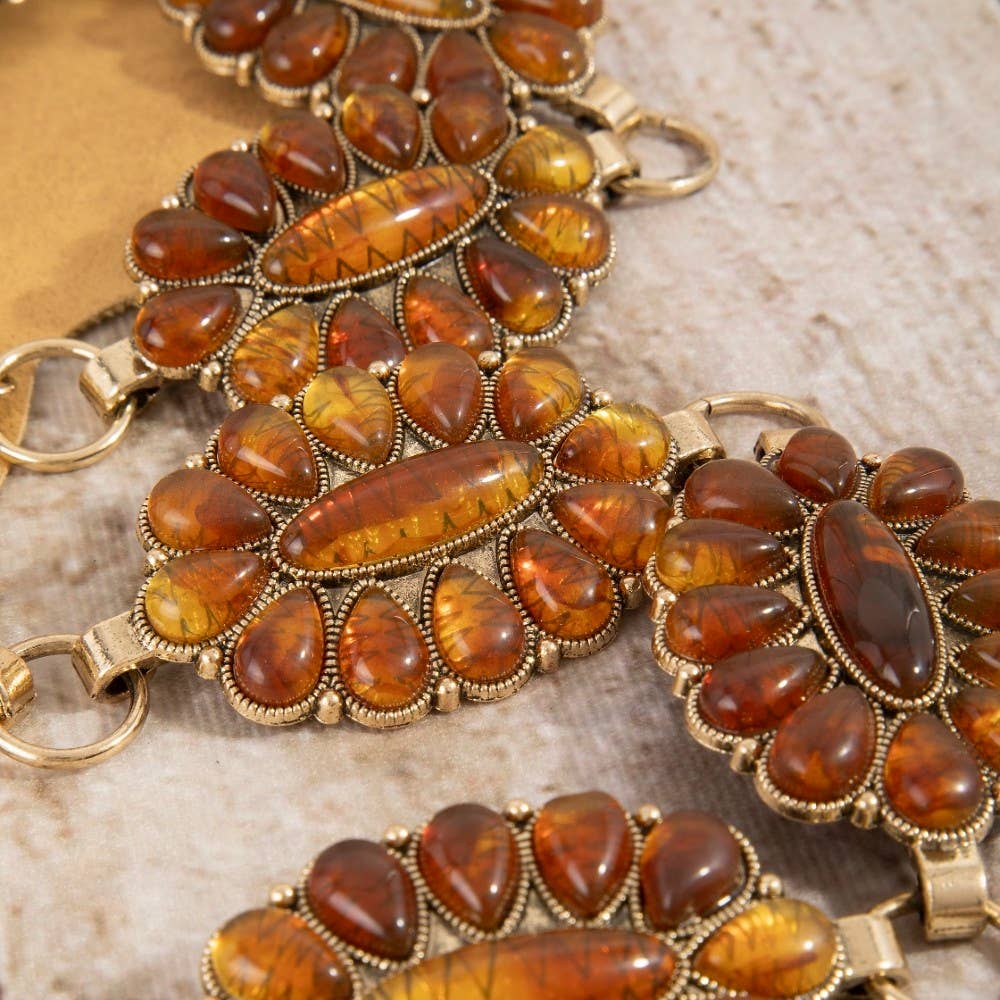 Western Assorted Color Concho Chain Belt