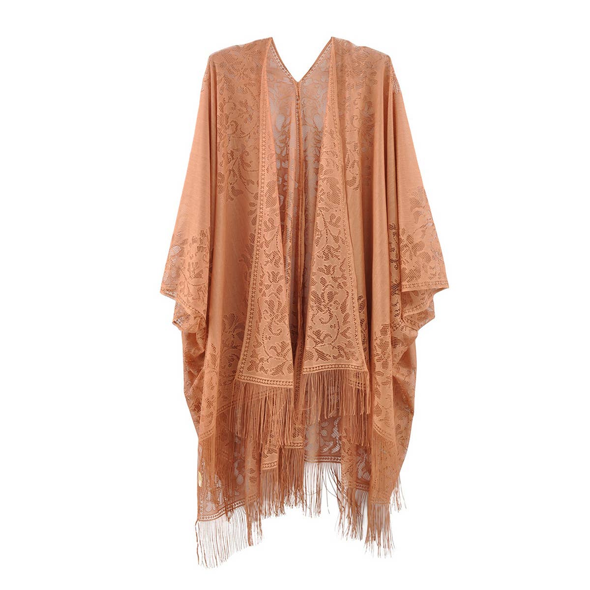 Flower Embroidered Sheer Kimono Cardigan