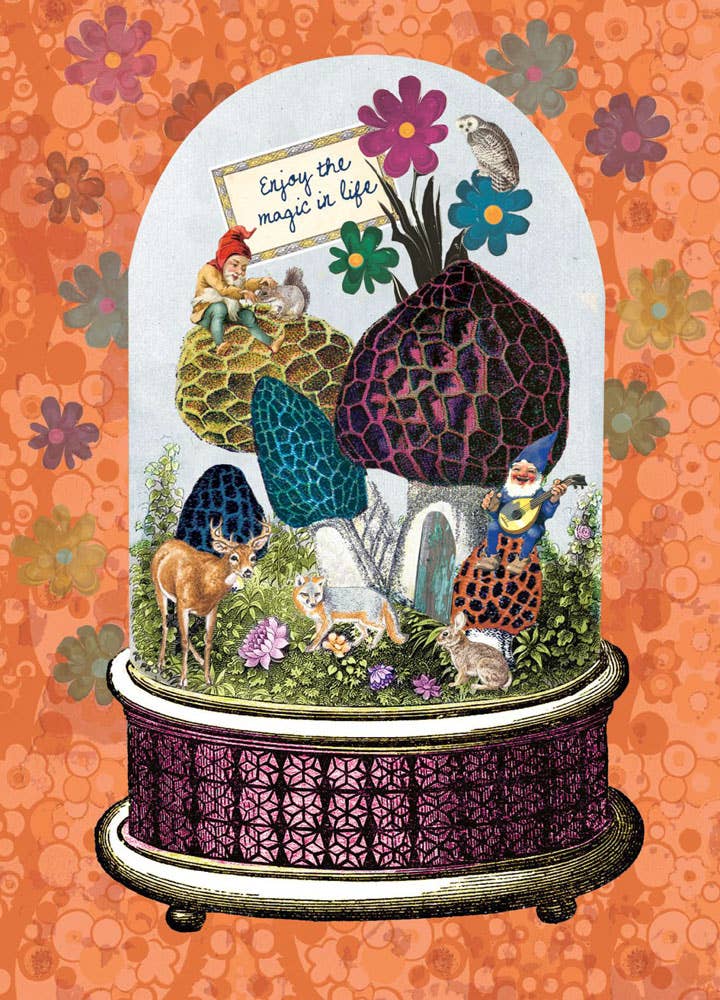 Enjoy Magic Mushroom Terrarium Greeting Card