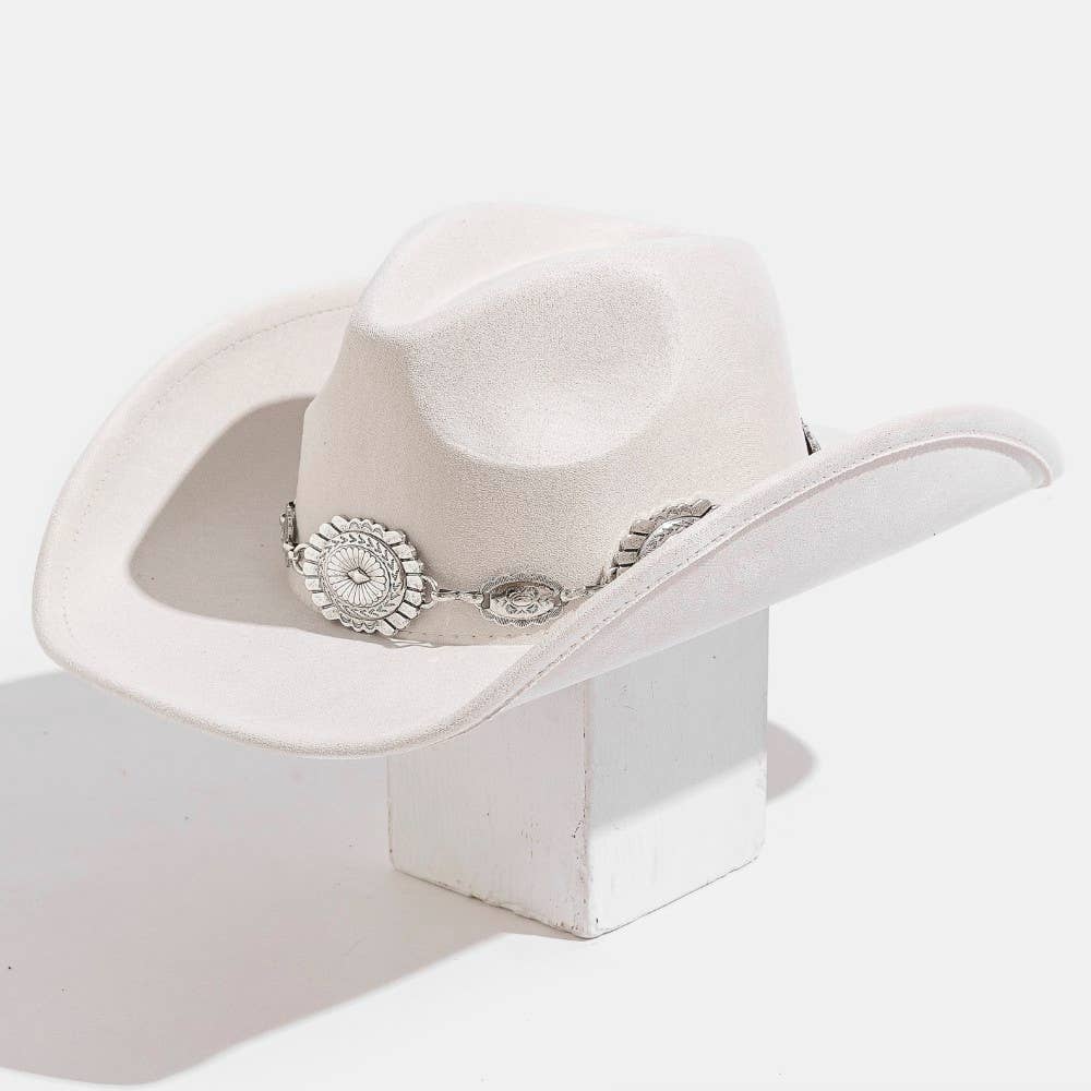 Western Concho Cowboy Hat - Gray Black