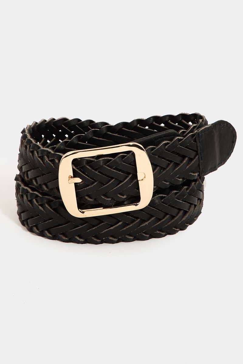 Vegan Leather Braided Belt