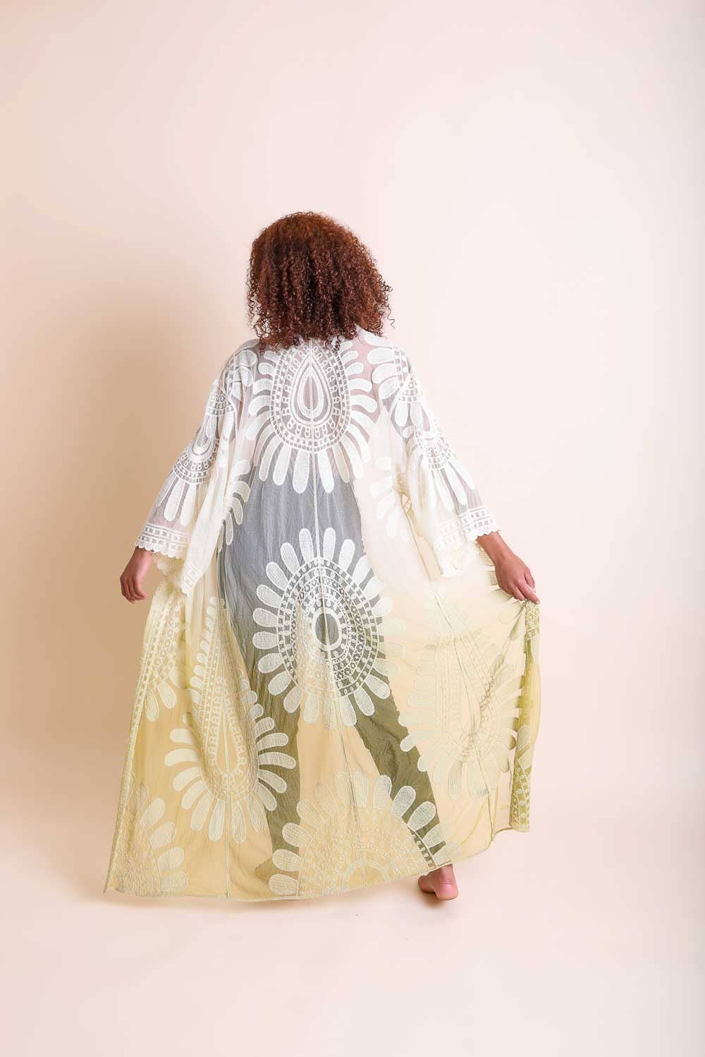 Ombre Lace Kimono Cardigan