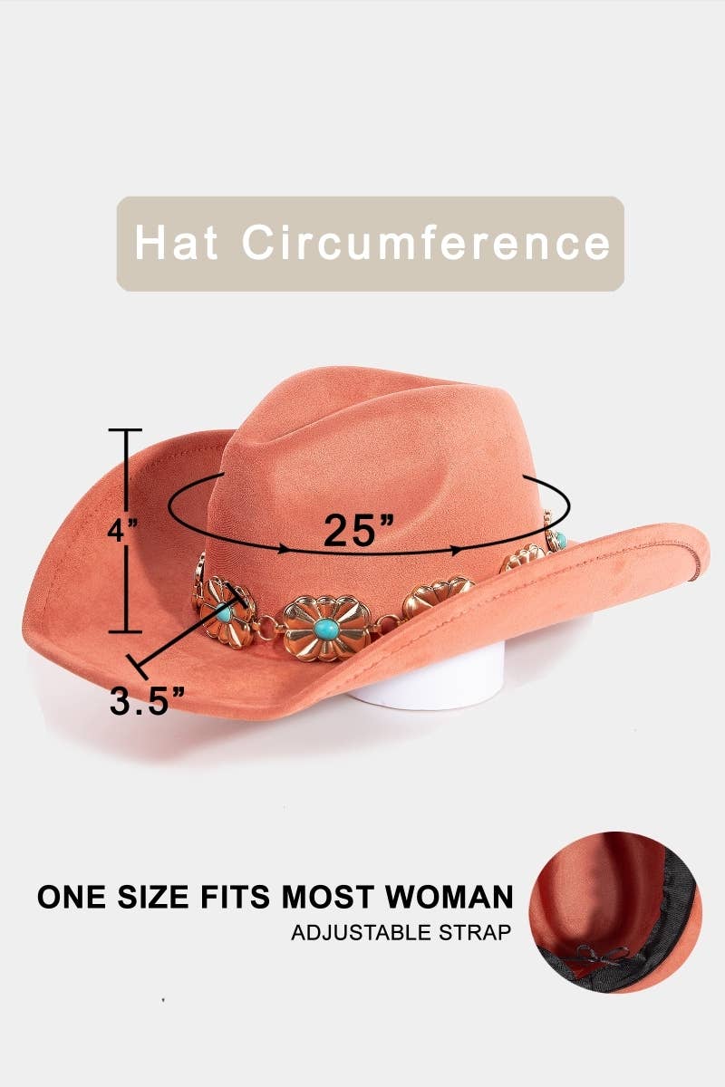 Turquoise Stud Chain Cowboy Hat