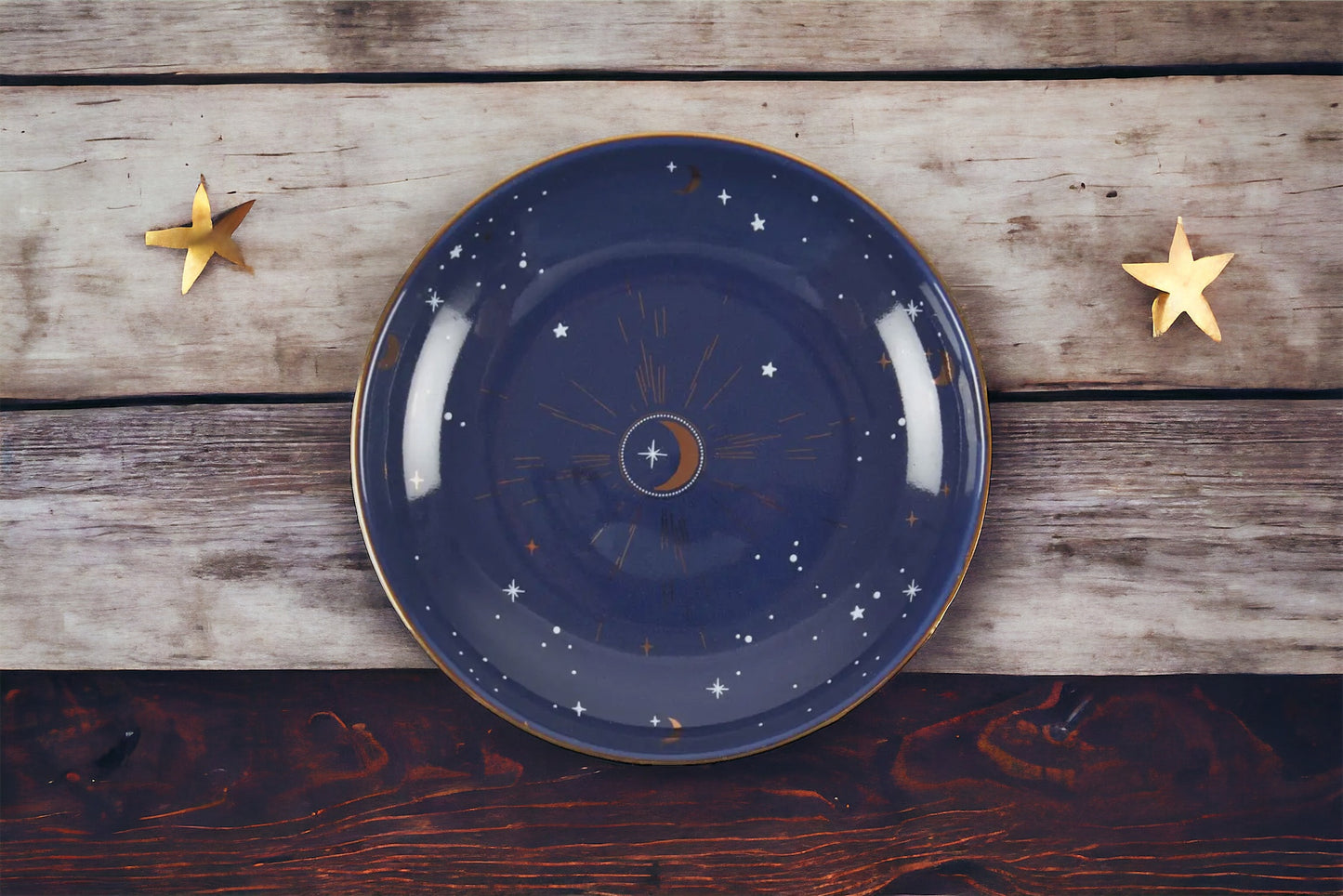 Moon Star Navy Blue Trinket Dish Tray