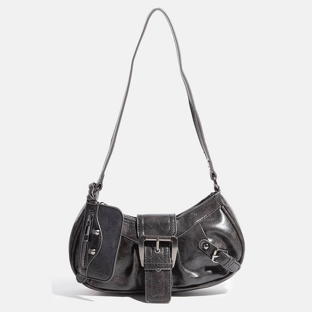 Triple Belt Faux Leather Hand Bag