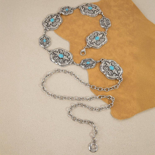 Ornate Western Concho Chain Belt