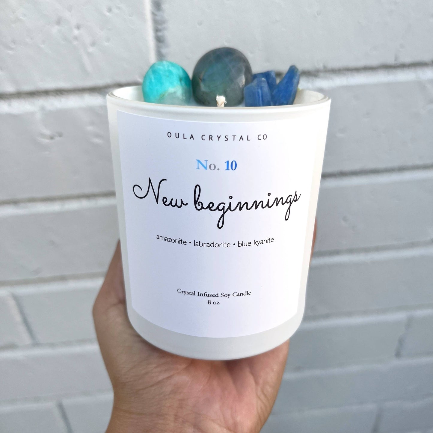 New Beginnings Crystal Infused Candle