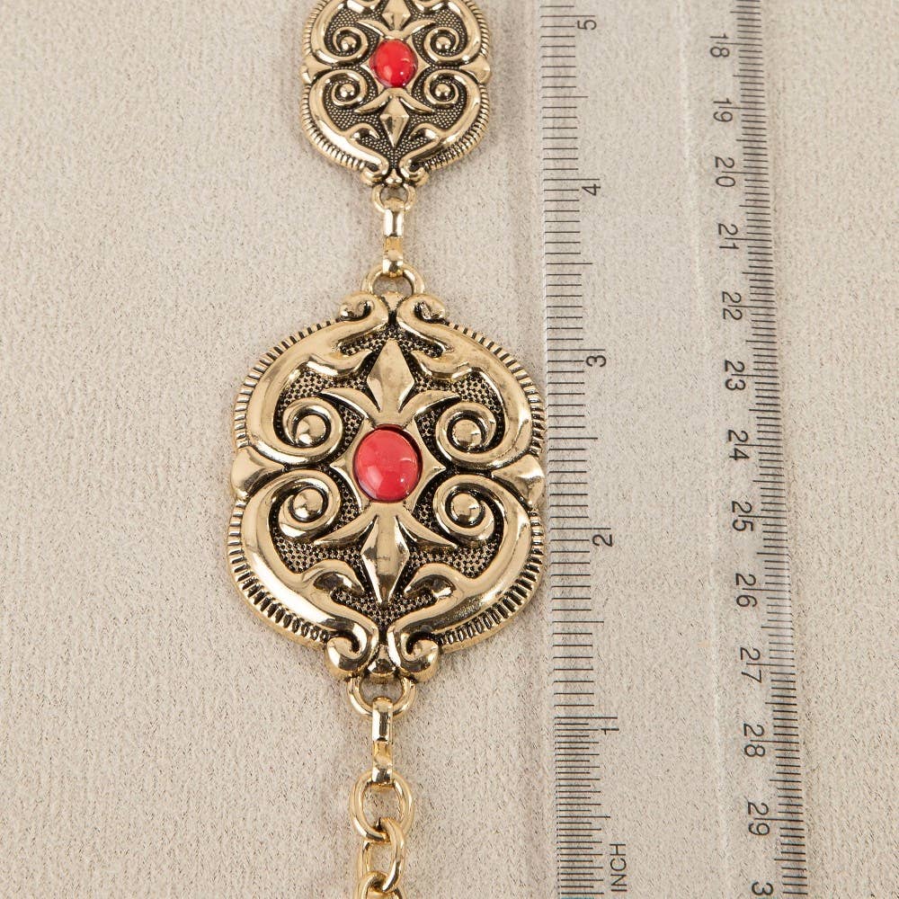 Ornate Western Concho Chain Belt