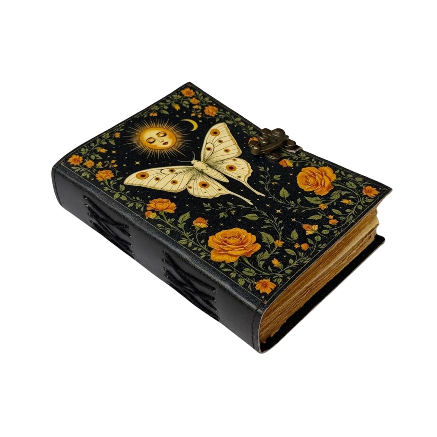 Handmade Celtic Leather Journal - Sun & Moth
