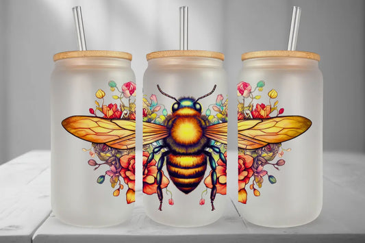 Frosty Glass Travel Cup -  Bumble Bee