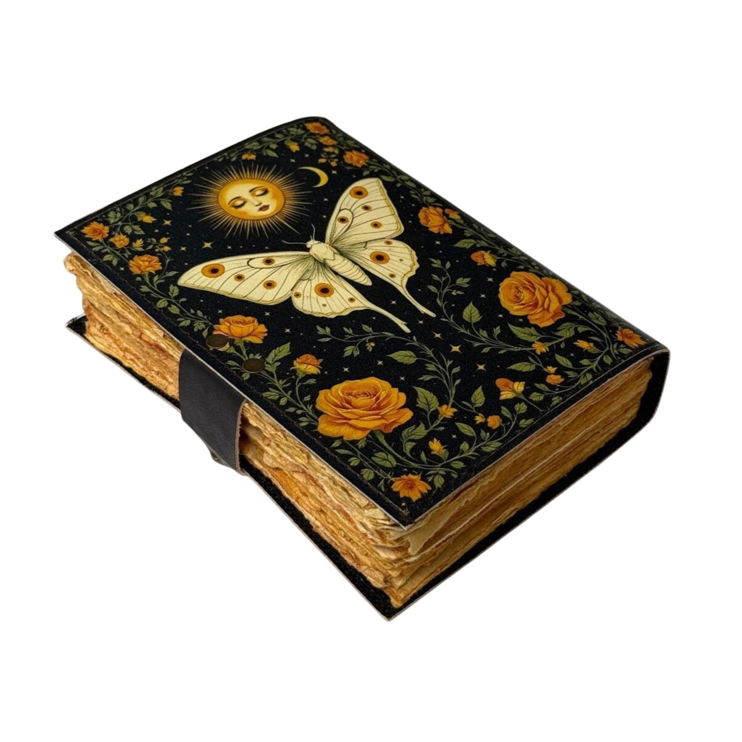 Handmade Celtic Leather Journal - Sun & Moth