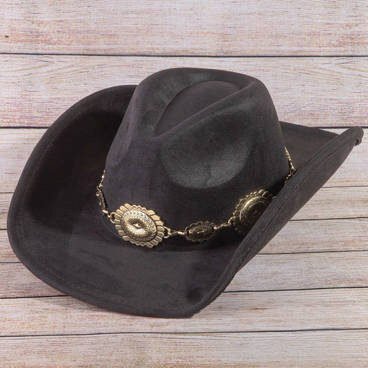 Western Concho Cowboy Hat - Gray Black