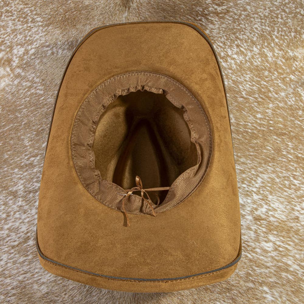 Stone Concho Band Vegan Suede Cowboy Hat