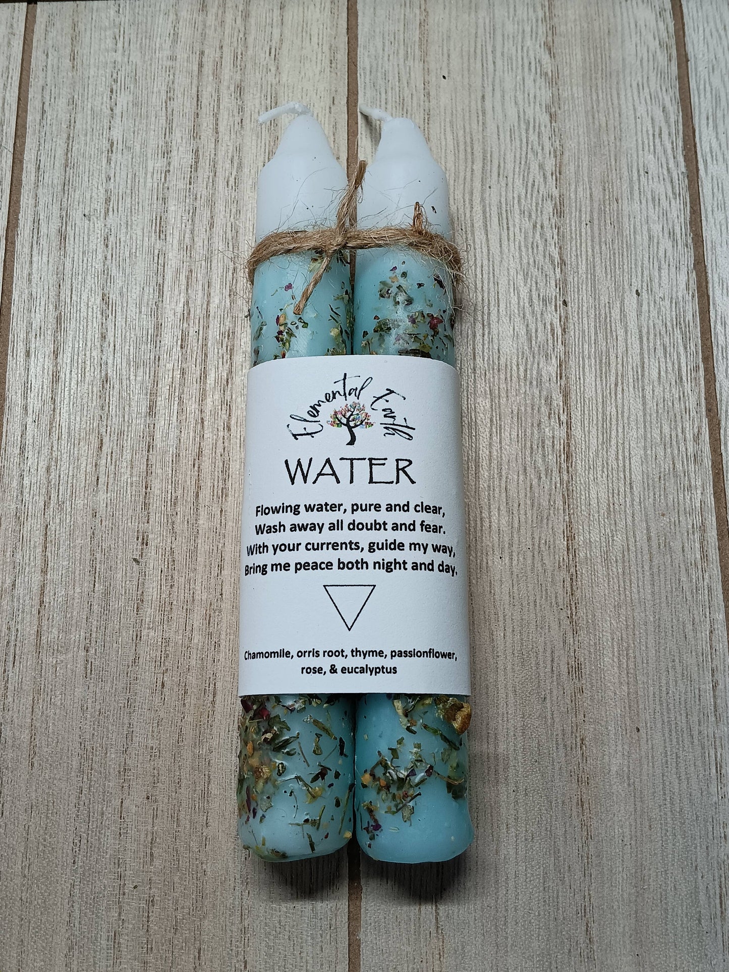 Water elemental herbal ritual candles