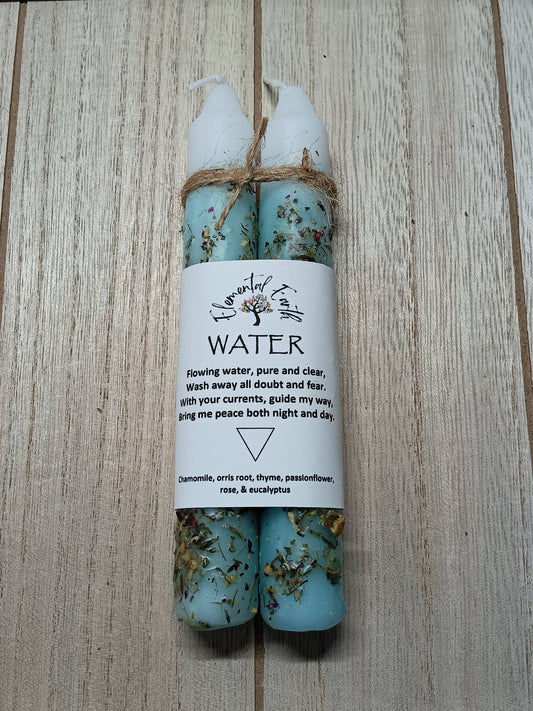 Water elemental herbal ritual candles