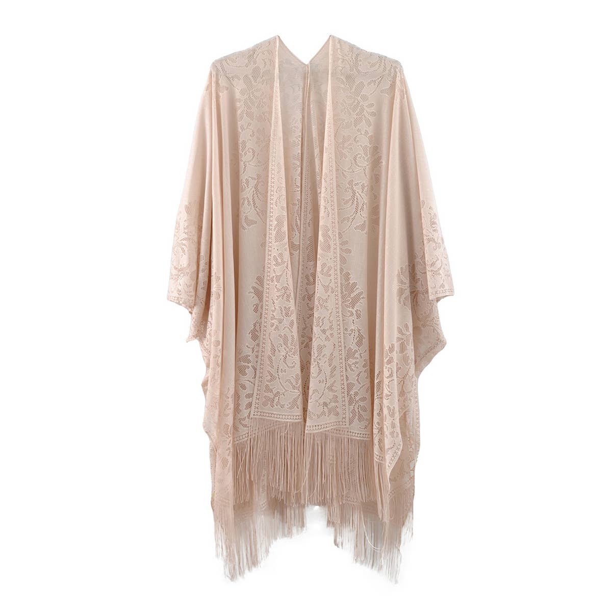 Flower Embroidered Sheer Kimono Cardigan