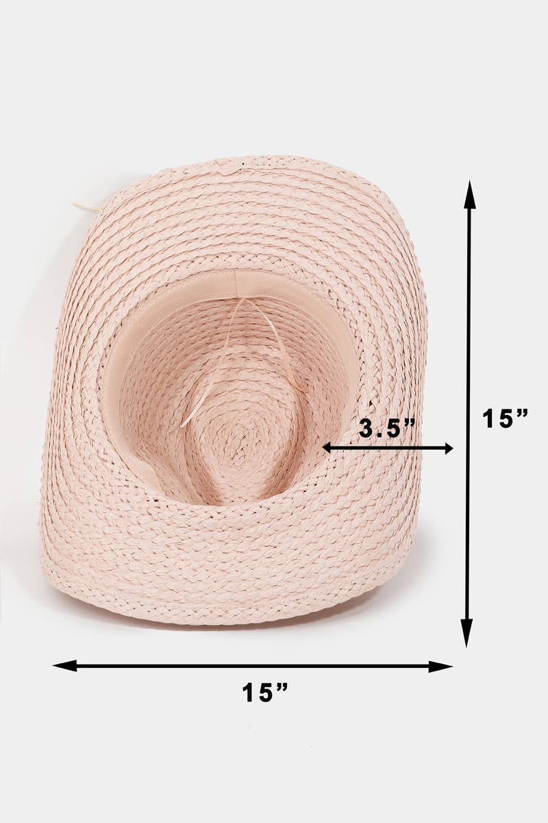 Cowrie Shell Straw Braided Cowboy Hat