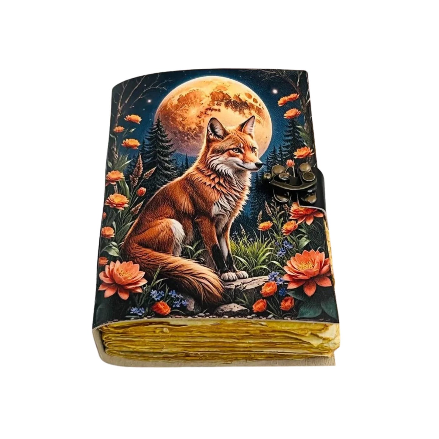Handmade Leather Journal - Fox Moon