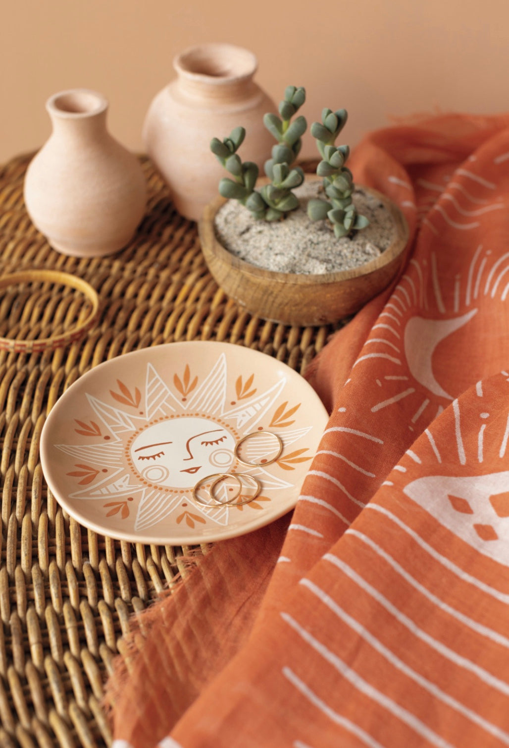 Soleil Sun Shaped Ceramic Trinket Tray