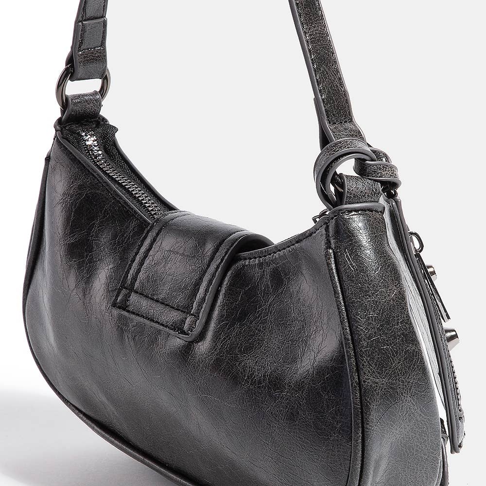 Triple Belt Faux Leather Hand Bag