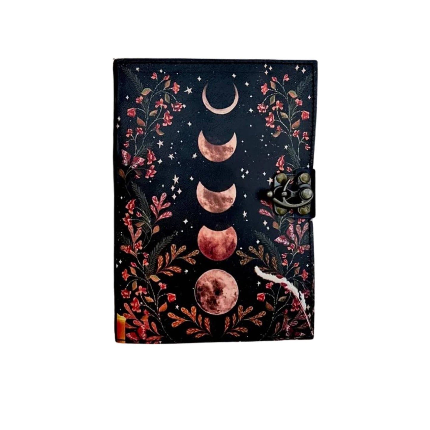 Handmade Leather Journal -Moon Phase