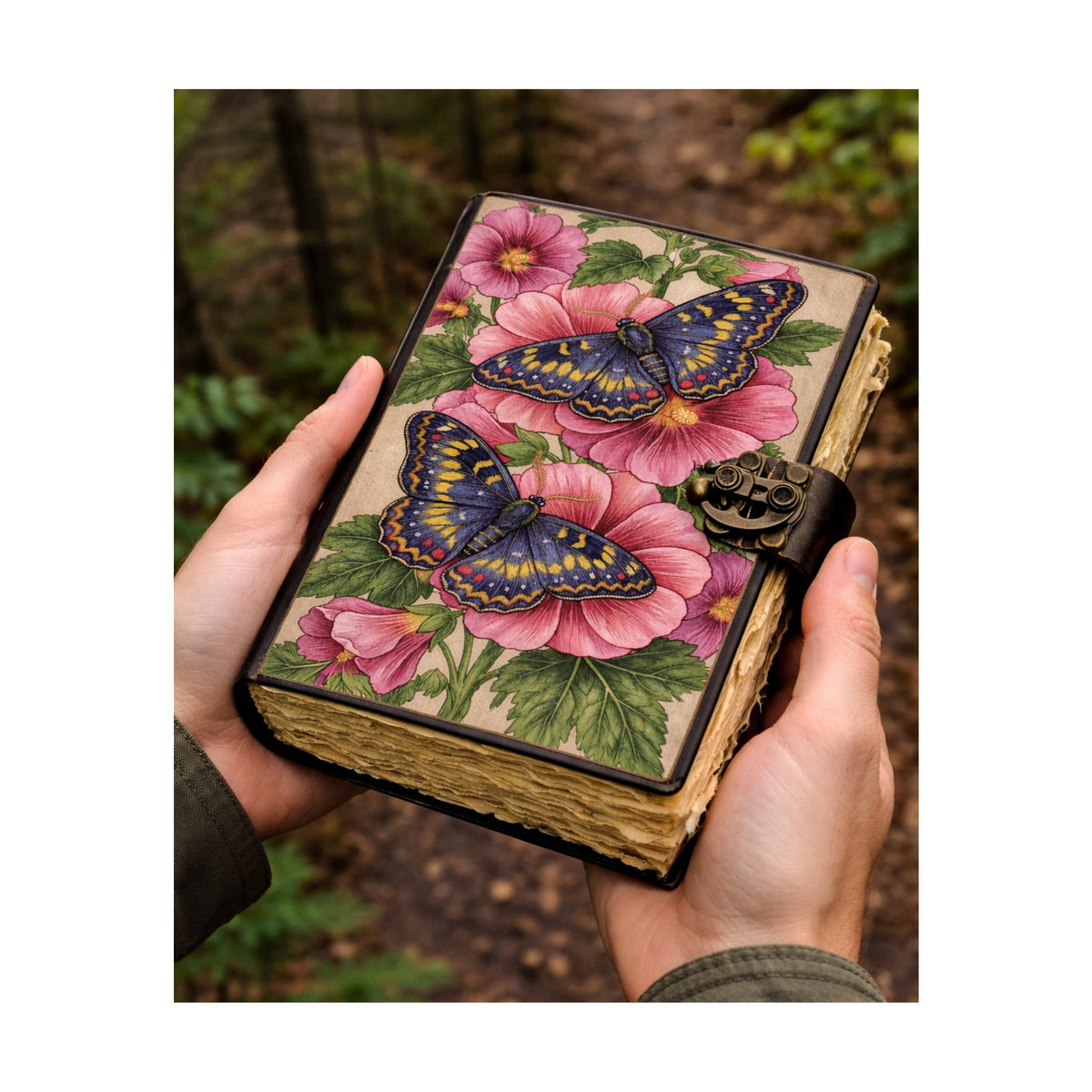 Butterfly Vintage Leather Journal Grimoire Diary