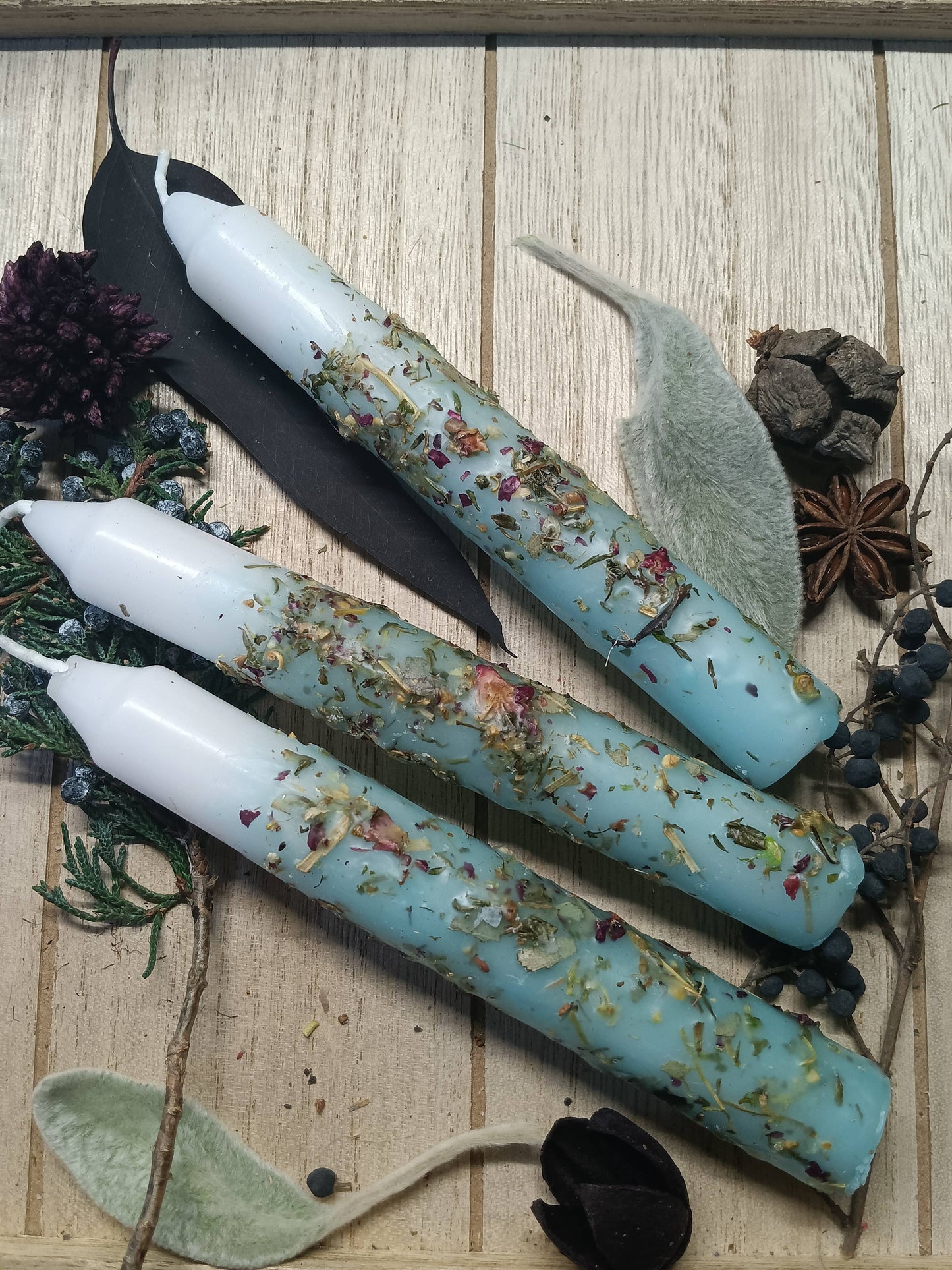 Water elemental herbal ritual candles