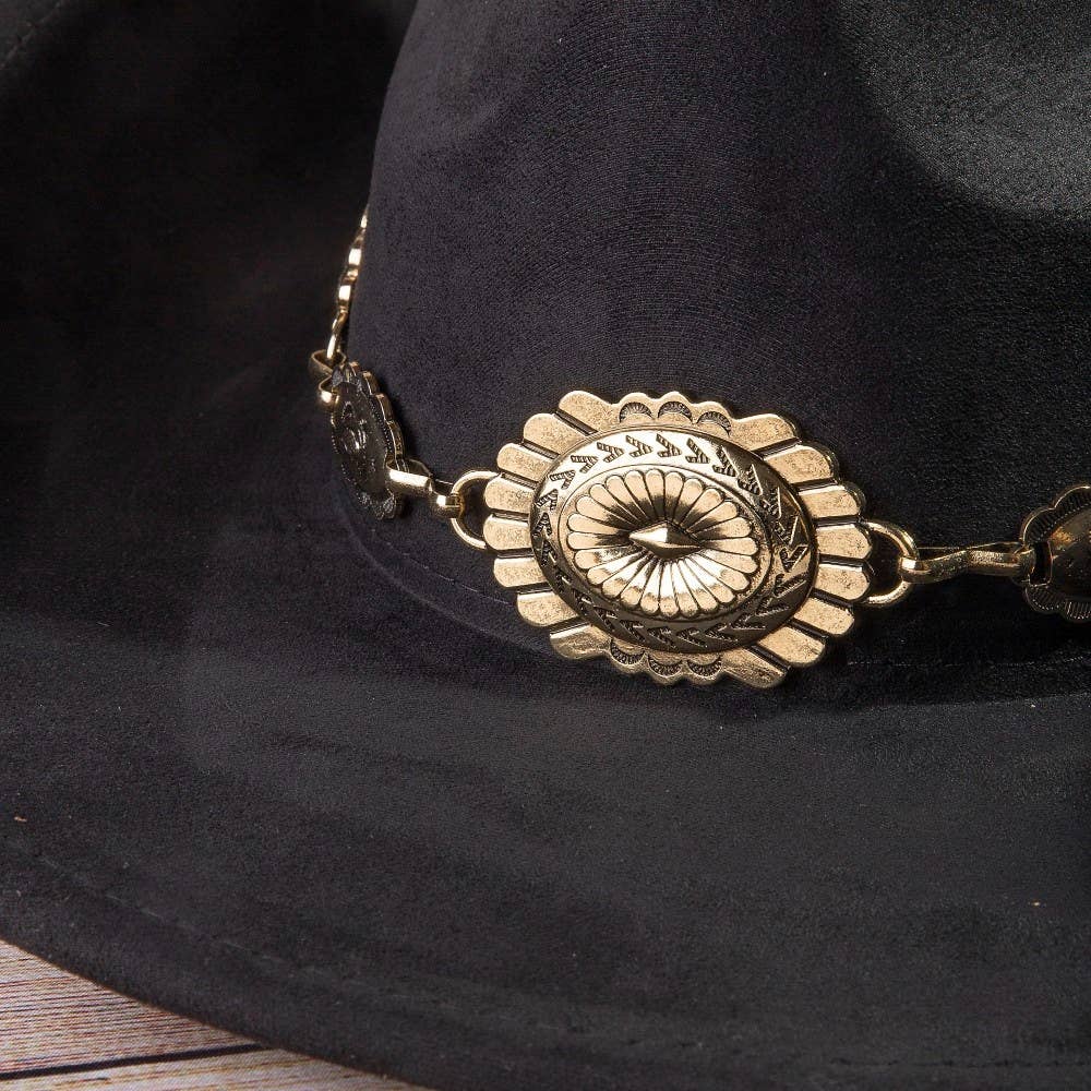 Western Concho Cowboy Hat - Gray Black