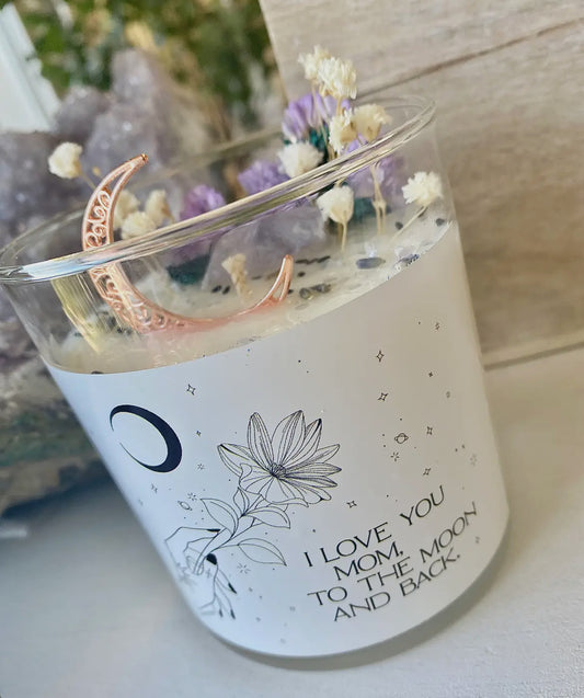 I Love You Mom To the Moon Candle